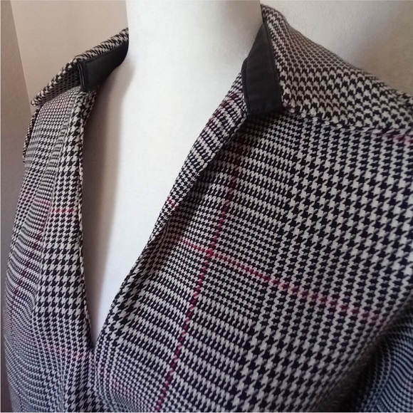 ZARA Black and White Houndstooth Collared Shift Dress - Picture 6 of 14